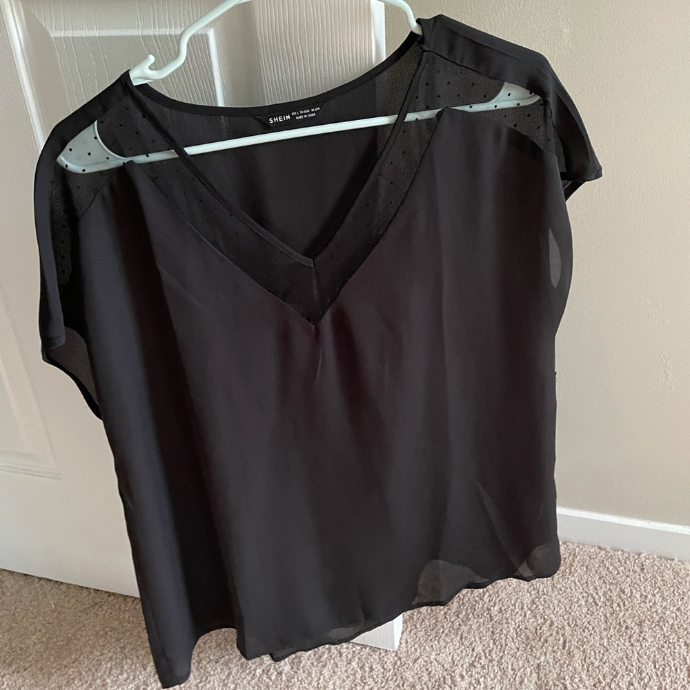 Black Shein Size L Cutout Top